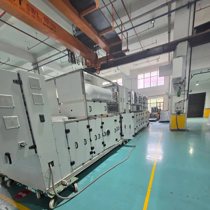 Large industrial dehumidification units on a factory floor